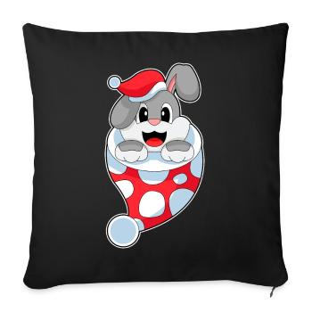 Bunny Christmas Christmas Sock - Sofa pillowcase 17,3'' x 17,3'' (45 x 45 cm) - black - Front