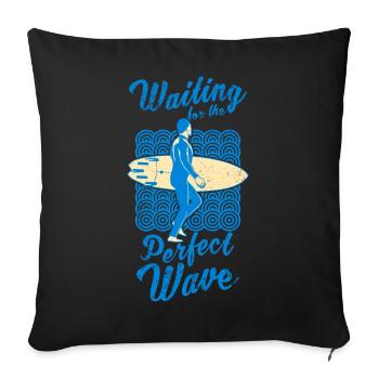 Surfer Motivation - Sofa pillowcase 17,3'' x 17,3'' (45 x 45 cm) - black - Front