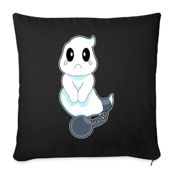 Prisonnier fantôme d’Halloween - Housse de coussin décorative 45 x 45 cm - noir - Devant