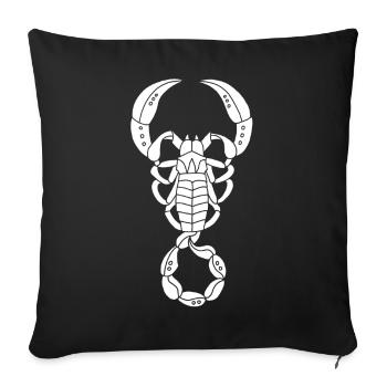 Scorpion blanc - Housse de coussin décorative 45 x 45 cm - noir - Devant