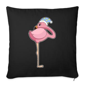 Flamingo Sleeping Night Cap - Sofa pillowcase 17,3'' x 17,3'' (45 x 45 cm) - black - Front