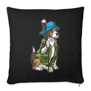 Canne à pêche pour pêche de pêche pour pêcheurs de pêche - Housse de coussin décorative 45 x 45 cm - noir - Devant