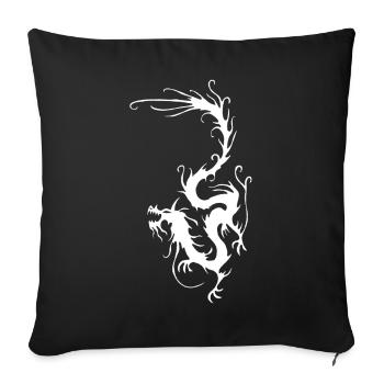Dragon de fumée blanche - Housse de coussin décorative 45 x 45 cm - noir - Devant