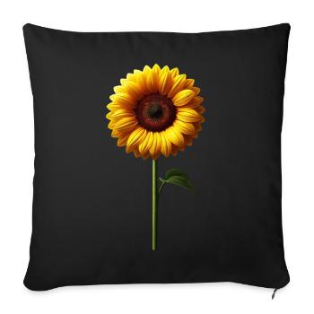 Sunflower Floral Vine Flower Yellow Floral Floral - Sofa pillowcase 17,3'' x 17,3'' (45 x 45 cm) - black - Front