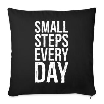 Petits pas tous les jours - Housse de coussin décorative 45 x 45 cm - noir - Devant