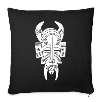 Démon blanc africain - Housse de coussin décorative 45 x 45 cm - noir - Devant