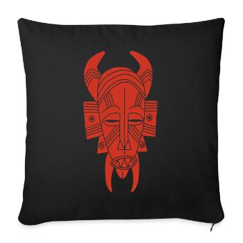 Démon rouge africain - Housse de coussin décorative 45 x 45 cm - noir - Devant