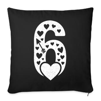 Fun 67 Number 6-7 6 7 Matching Valentine's Card Sec - Sofa pillowcase 17,3'' x 17,3'' (45 x 45 cm) - black - Front
