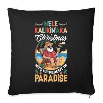 Mele Kalikimaka Hawaiian Christmas - Sofa pillowcase 17,3'' x 17,3'' (45 x 45 cm) - black - Front
