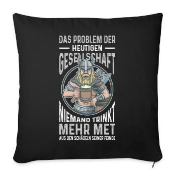 Tenues vikings Valhalla Mythologie nordique - Housse de coussin décorative 45 x 45 cm - noir - Devant
