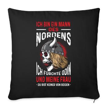 Je suis un homme des Vikings du Nord - Housse de coussin décorative 45 x 45 cm - noir - Devant