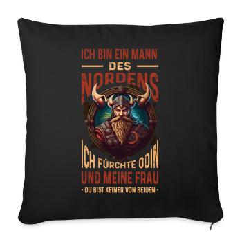 Je suis un homme des Vikings du Nord - Housse de coussin décorative 45 x 45 cm - noir - Devant