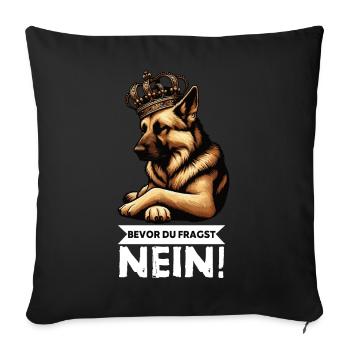 Avant que vous ne demandiez aux bergers bergers allemands - Housse de coussin décorative 45 x 45 cm - noir - Devant