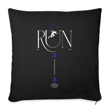RUN Neon Runner Glyphen - Sofakissenbezug 45 x 45 cm - Schwarz - Vorne