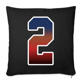 2 - Housse de coussin décorative 45 x 45 cm - noir - Devant