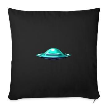 Alien in flying saucer - Sofa pillowcase 17,3'' x 17,3'' (45 x 45 cm) - black - Front