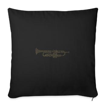 Music DNA avec trompette Silhouette – Creative Music - Housse de coussin décorative 45 x 45 cm - noir - Devant