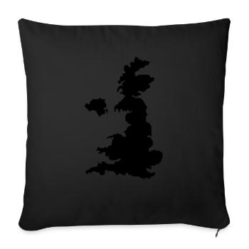 united kingdom uk map - Housse de coussin décorative 45 x 45 cm - noir - Devant