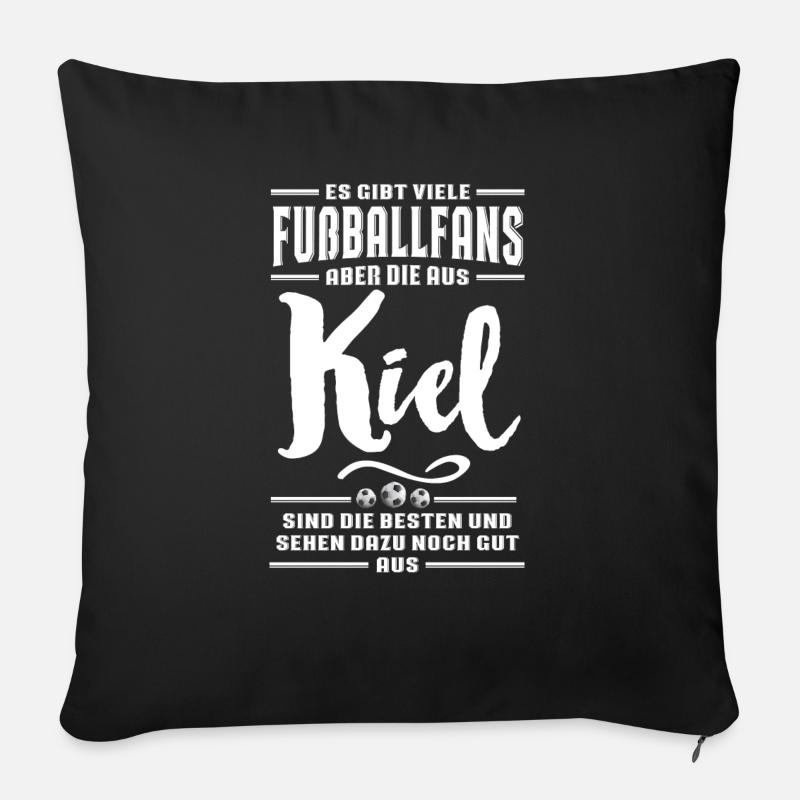Fußball Kiel - Sofakissenbezug 45 x 45 cm - Schwarz
