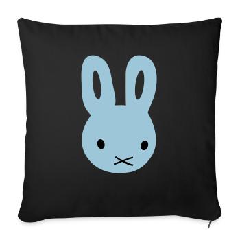 Bunny/rabbit - Sofa pillowcase 17,3'' x 17,3'' (45 x 45 cm) - black - Front