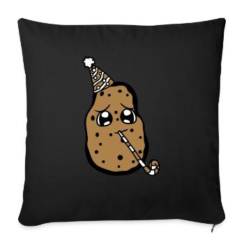 seul seul face visage doux mignon petite naissance - Housse de coussin décorative 45 x 45 cm - noir - Devant
