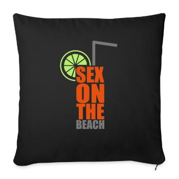 Cocktails - bunt und lecker: Sex on the Beach - Sofa pillowcase 17,3'' x 17,3'' (45 x 45 cm) - black - Front