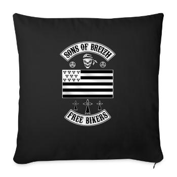 breizh bikers - Housse de coussin décorative 45 x 45 cm - noir - Devant