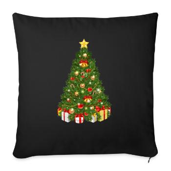Christmas tree - Sofa pillowcase 17,3'' x 17,3'' (45 x 45 cm) - black - Front