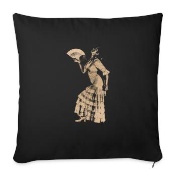 Danseuse de flamenco Sevillana - Housse de coussin décorative 45 x 45 cm - noir - Devant