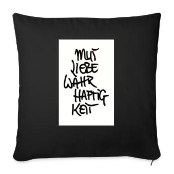 COURAGE, AMOUR, VÉRACITÉ - Housse de coussin décorative 45 x 45 cm - noir - Devant