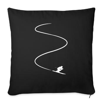 Alpine Ski skiers Ski slope Minimalist - Sofa pillowcase 17,3'' x 17,3'' (45 x 45 cm) - black - Front