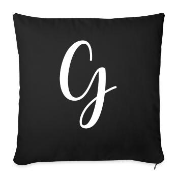 Kalligraphie, Initiale G - Sofakissenbezug 45 x 45 cm - Schwarz - Vorne