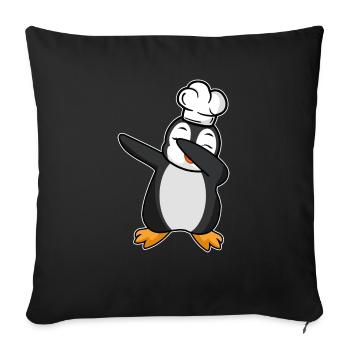 dab dabbing penguin cook winter banquet funny - Sofa pillowcase 17,3'' x 17,3'' (45 x 45 cm) - black - Front