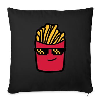 Cool French Fries - Sofa pillowcase 17,3'' x 17,3'' (45 x 45 cm) - black - Front
