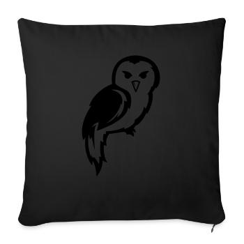 Hibou - Housse de coussin décorative 45 x 45 cm - noir - Devant