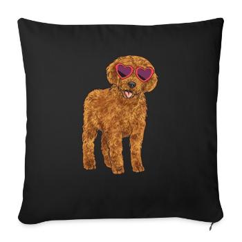 Labradoodle Dog - Sofa pillowcase 17,3'' x 17,3'' (45 x 45 cm) - black - Front