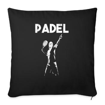 Padel Paddle Raquette Tennis Sport I Cadeau - Housse de coussin décorative 45 x 45 cm - noir - Devant