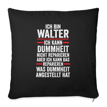 Walter - Sofakissenbezug 45 x 45 cm - Schwarz - Vorne