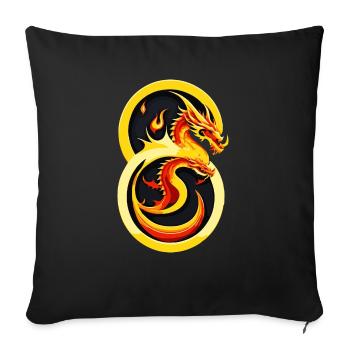 Double dragon - Housse de coussin décorative 45 x 45 cm - noir - Devant