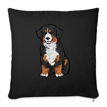 Bernese Mountain Dog - Sofa pillowcase 17,3'' x 17,3'' (45 x 45 cm) - black - Front