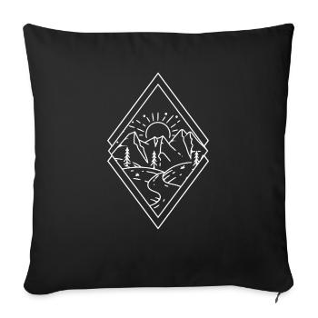 Mountains Climbers Nature Adventure - Sofa pillowcase 17,3'' x 17,3'' (45 x 45 cm) - black - Front