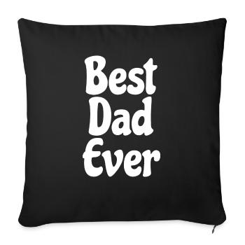 Best Dad Ever blanc - Housse de coussin décorative 45 x 45 cm - noir - Devant
