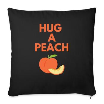 HUG A PEACH - Sofa pillowcase 17,3'' x 17,3'' (45 x 45 cm) - black - Front