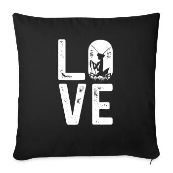 Mante religieuse, collectionneur d’insectes, entomologiste - Housse de coussin décorative 45 x 45 cm - noir - Devant