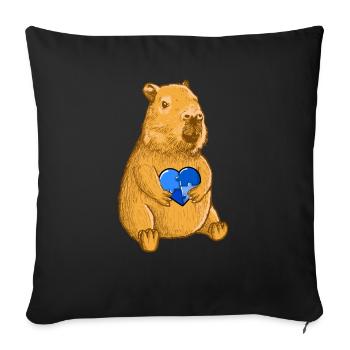 Capybara Autismus Zeichen - Sofakissenbezug 45 x 45 cm - Schwarz - Vorne