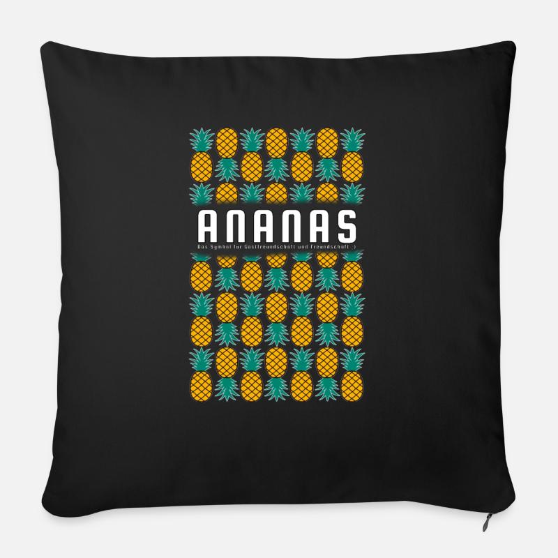 Ananas, das Zeichen für Freundschaft - Sofakissenbezug 45 x 45 cm - Schwarz