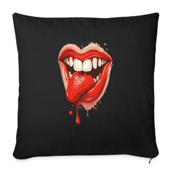 Fraise Tounge - Housse de coussin décorative 45 x 45 cm - noir - Devant
