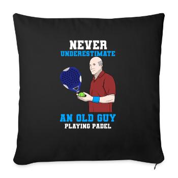 Padel Paddle Racket Tennis Sport I Gift - Sofa pillowcase 17,3'' x 17,3'' (45 x 45 cm) - black - Front