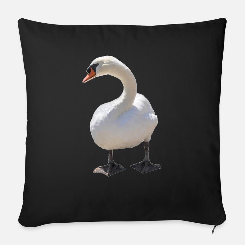Schwan - Sofakissenbezug 45 x 45 cm - Schwarz