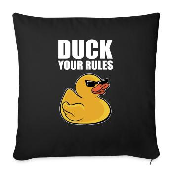 Funny Duckling Cool Rubber Duck Your Rules - Sofakissenbezug 45 x 45 cm - Schwarz - Vorne